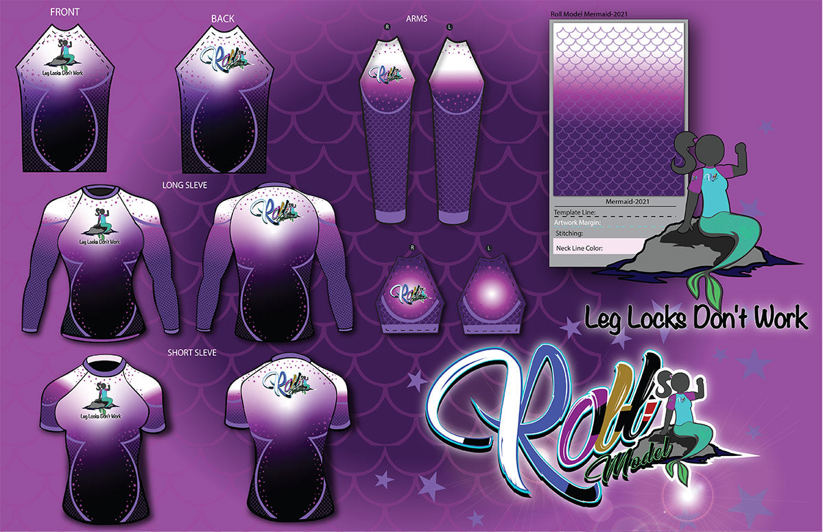 Roll Model Mermaid Brazilian Jiu-Jitsu Rashguard