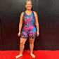 Roll Model Singlet - Paint Splatter Pink and Teal